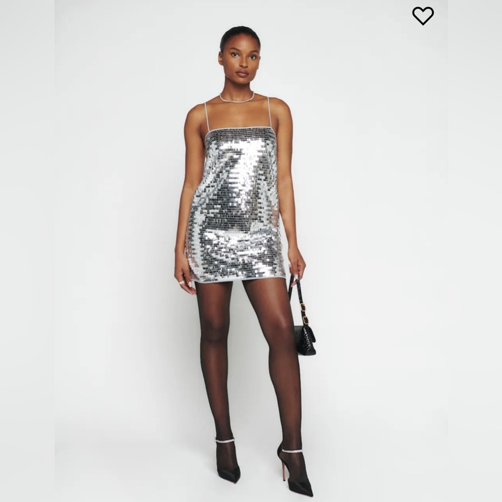 Reformation Alisha Dress Silver - Size 6